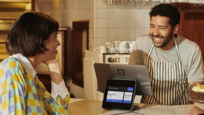 Square loyalty POS at a coffee shop