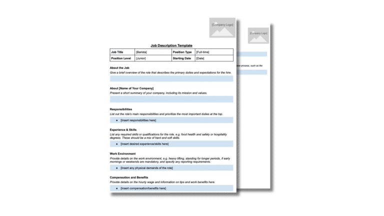 Barista Job Description Template