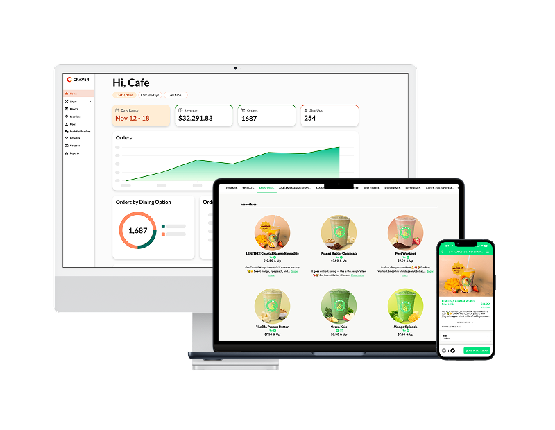 smoothie app dashboard