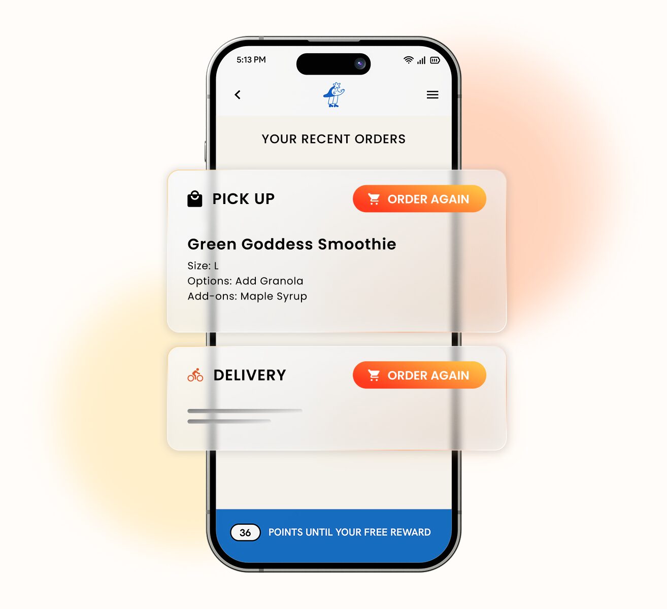 juice bar reordering app