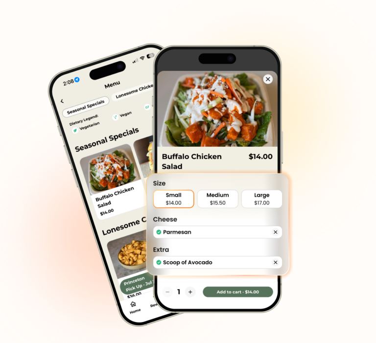 Order Modifications Restaurant – Mobile